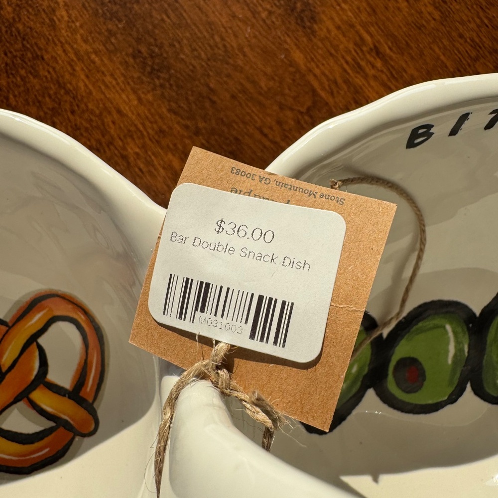 Mud Pie brand double serving dish NEW never used - Picture 3 of 4